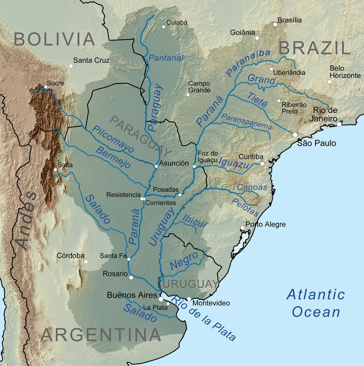 Kartes Paragvajas upes