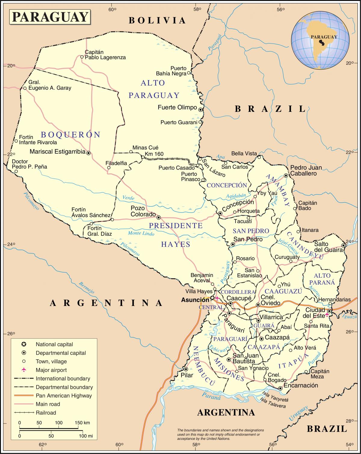 Karte cateura Paragvaja 