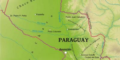 Karte Paragvaja ģeogrāfija